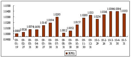 中信理财之债添利1号（理财编码：P08D70101）2010年5月投资公告