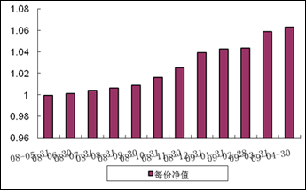 中信理财之稳健配置投资计划0801号（理财编号：P08140101）2009年4月投资公告